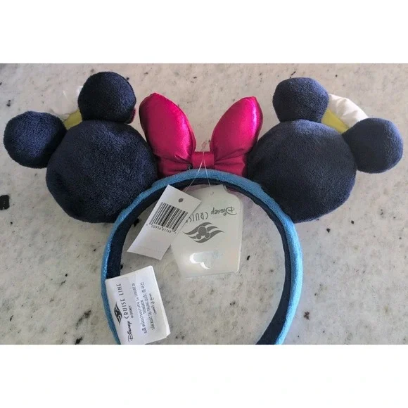 NWT!! Disney Cruise Line DCL Captain Mickey & Minnie Mouse Plush Ears Headband - Picture 7 of 7